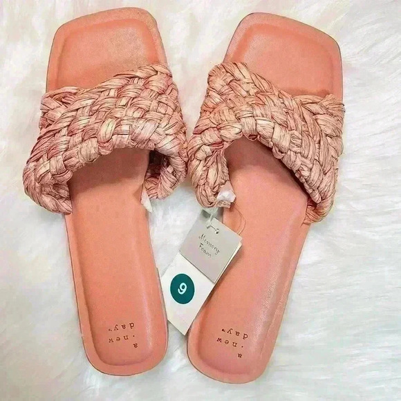 Women’s A New Day Nicolette Raffia Sandals in Pink Size 9 - Picture 3 of 6